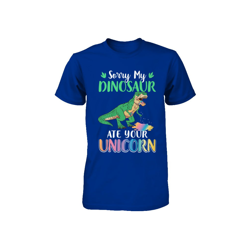 Sorry My Dinosaur Ate Your Unicorn T-Rex Youth Youth Shirt | Teecentury.com