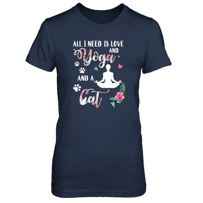 All I Need Is Love And Yoga And A Cat T-Shirt & Tank Top | Teecentury.com