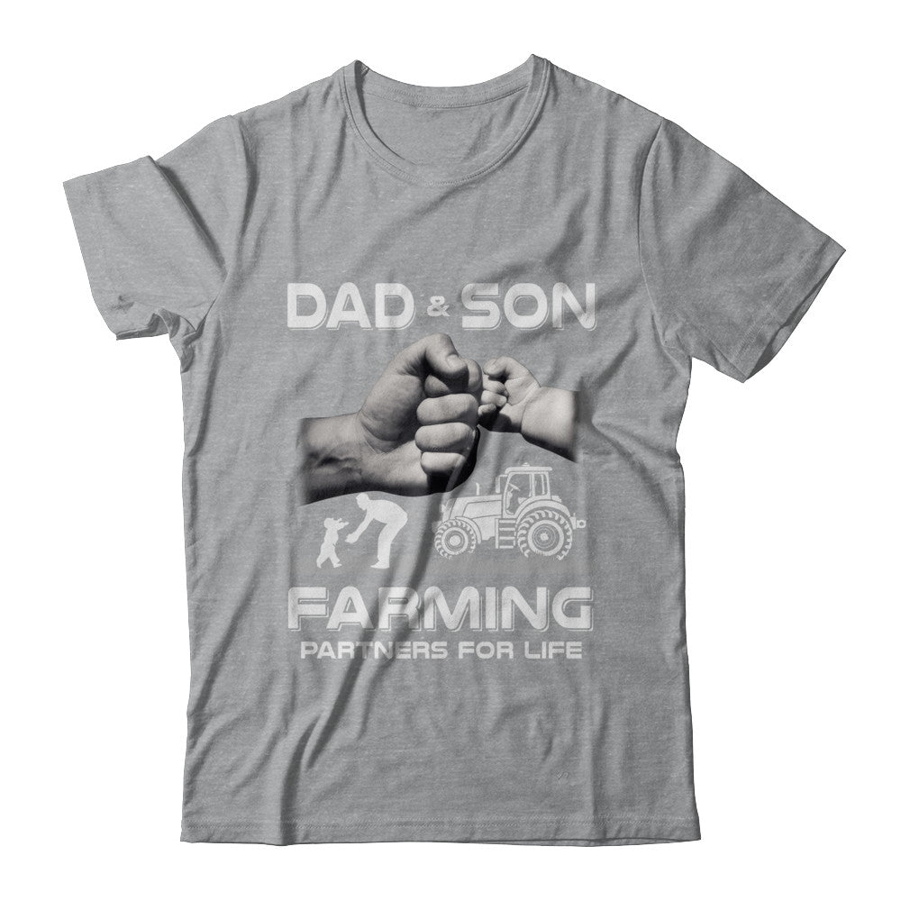 Farmer Dad And Son Farming Partners For Life Fathers Day T-Shirt & Hoodie | Teecentury.com