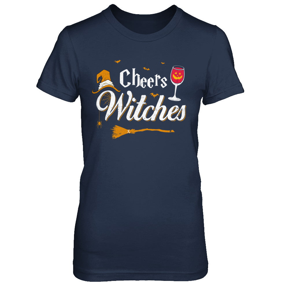 Cheers Witches Happy Hallowine Witch Halloween T-Shirt & Hoodie | Teecentury.com