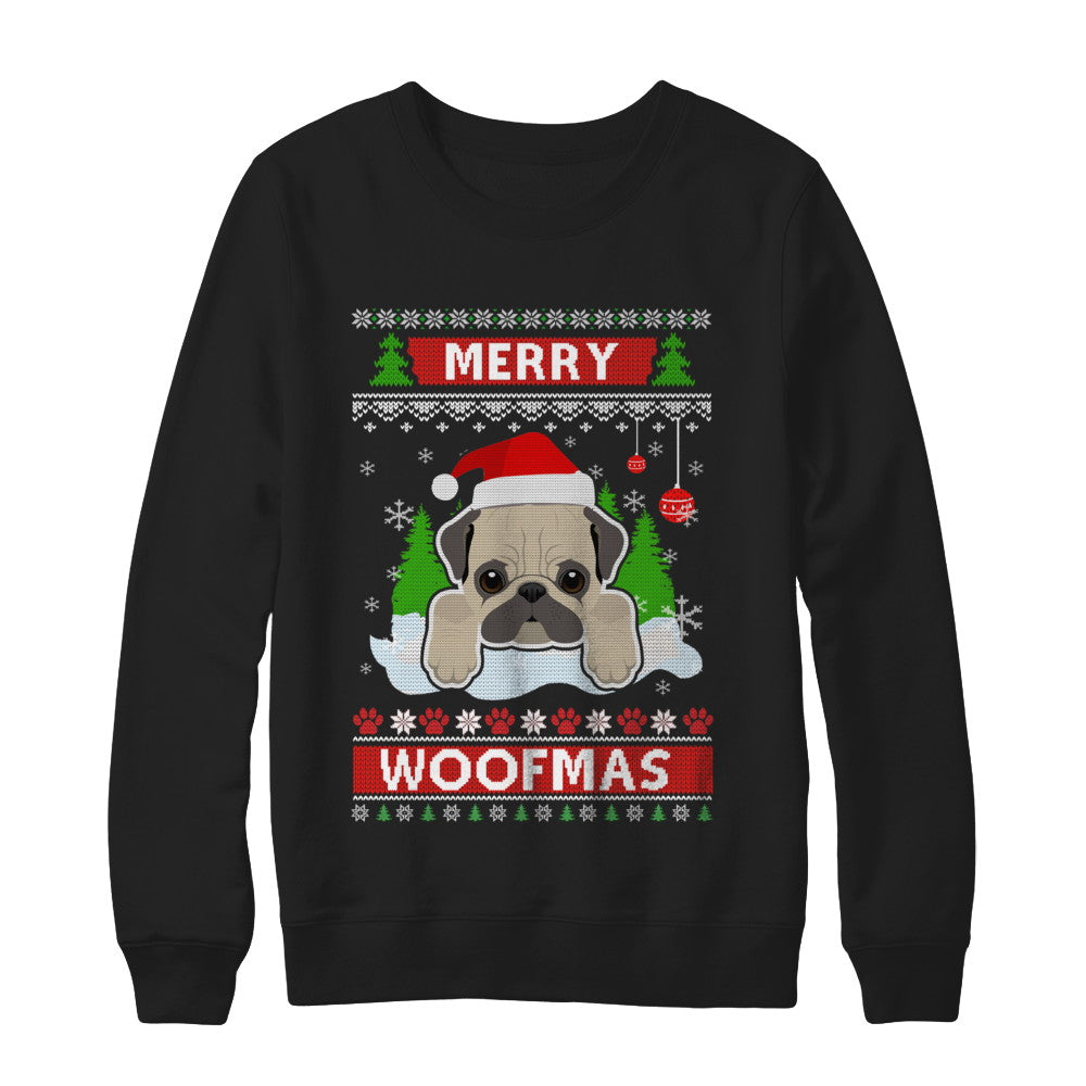 Pug Merry Woofmas Ugly Christmas Sweater T-Shirt & Sweatshirt | Teecentury.com