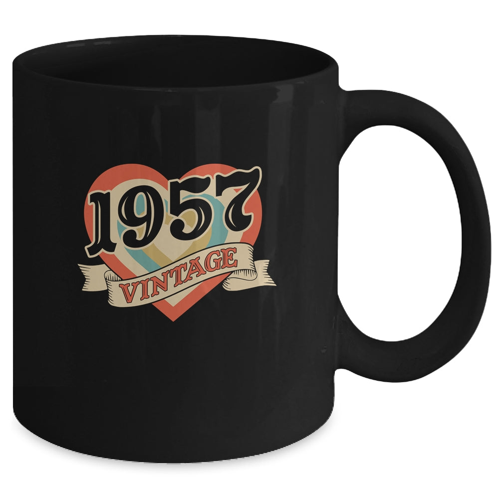 65th Birthday Gifts Classic Retro Heart Vintage 1957 Mug Coffee Mug | Teecentury.com
