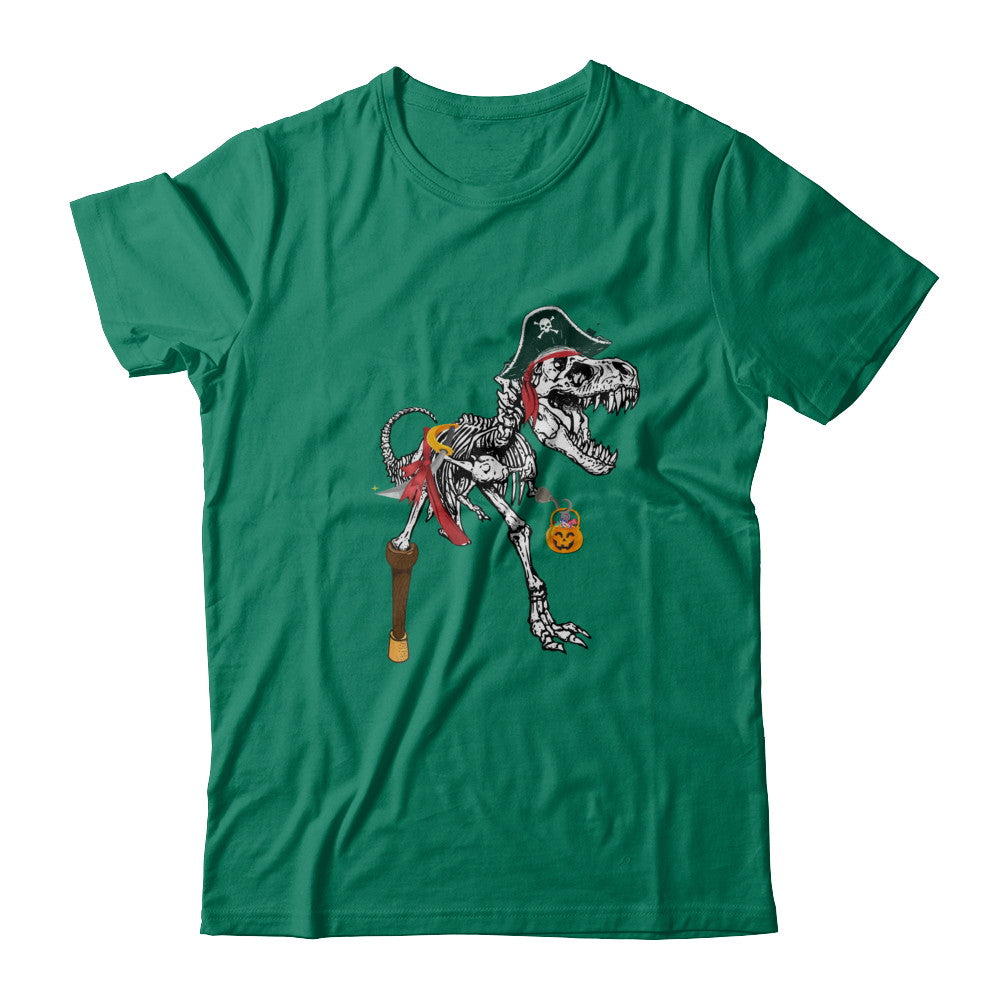 Dinosaurs T-Rex Skeleton Pirate Halloween Saurus For Men Women T-Shirt & Hoodie | Teecentury.com