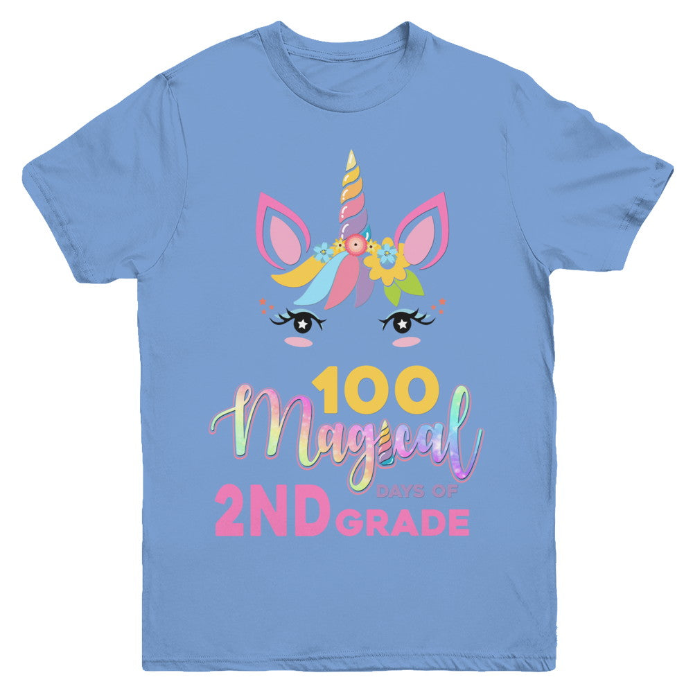 100 Magical Days Of 2Nd Grade School Unicorn Girl Gift Youth Youth Shirt | Teecentury.com