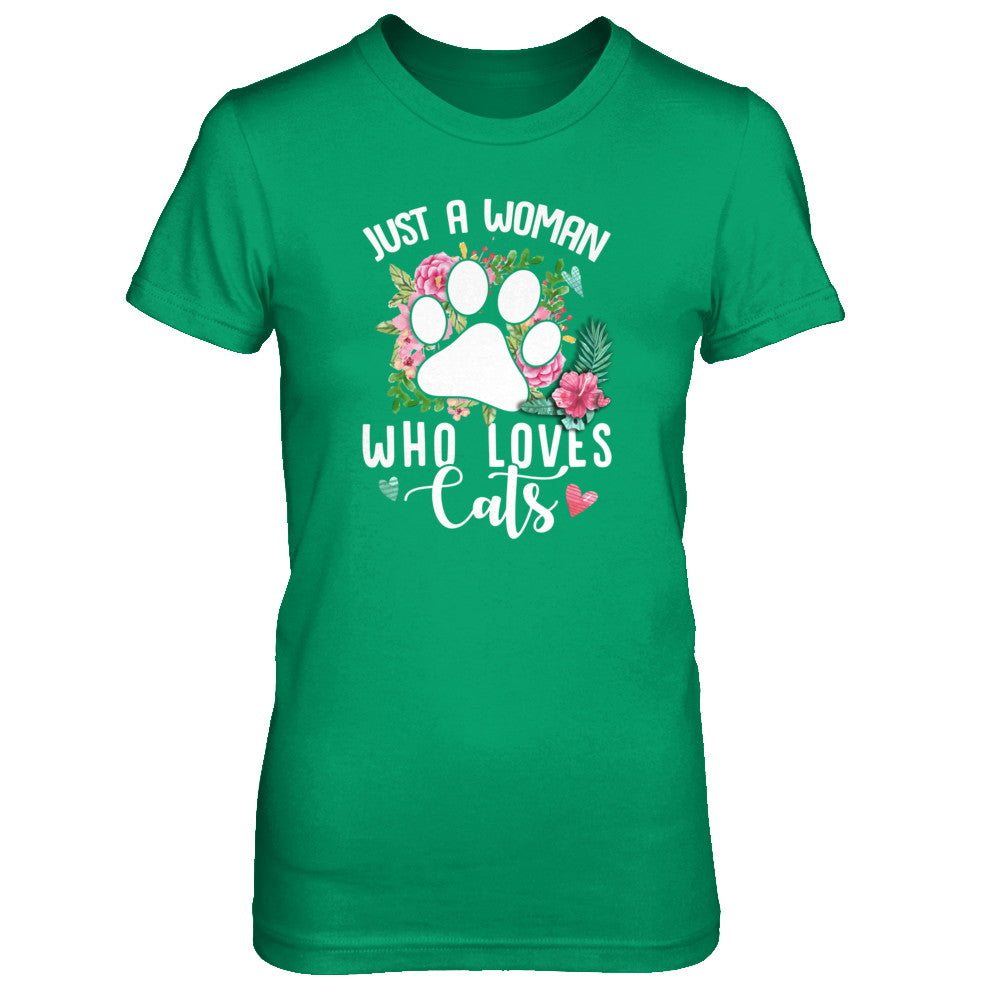 Just A Woman Who Loves Cats T-Shirt & Tank Top | Teecentury.com