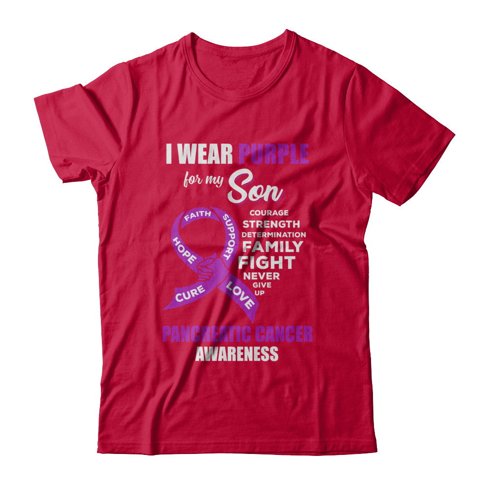 Pancreatic Cancer I Wear Purple For My Son Dad Mom T-Shirt & Hoodie | Teecentury.com