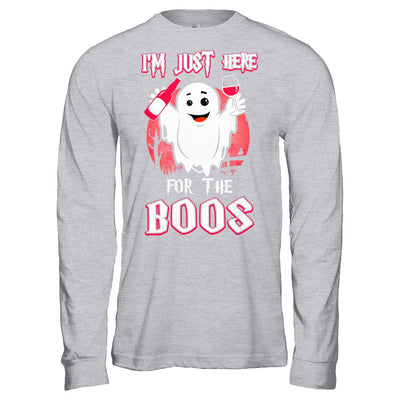 I'm Just Here For The Boos Halloween Wine T-Shirt & Hoodie | Teecentury.com