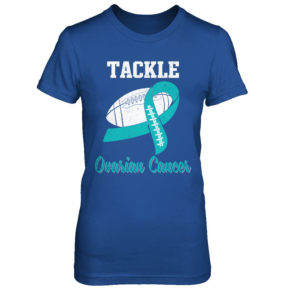 Football Survivor Tackle Teal Ovarian Cancer Awareness T-Shirt & Hoodie | Teecentury.com