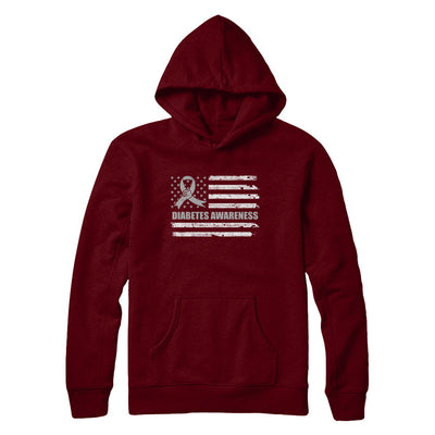 Gray Ribbon Diabetes Awareness US Flag T-Shirt & Hoodie | Teecentury.com