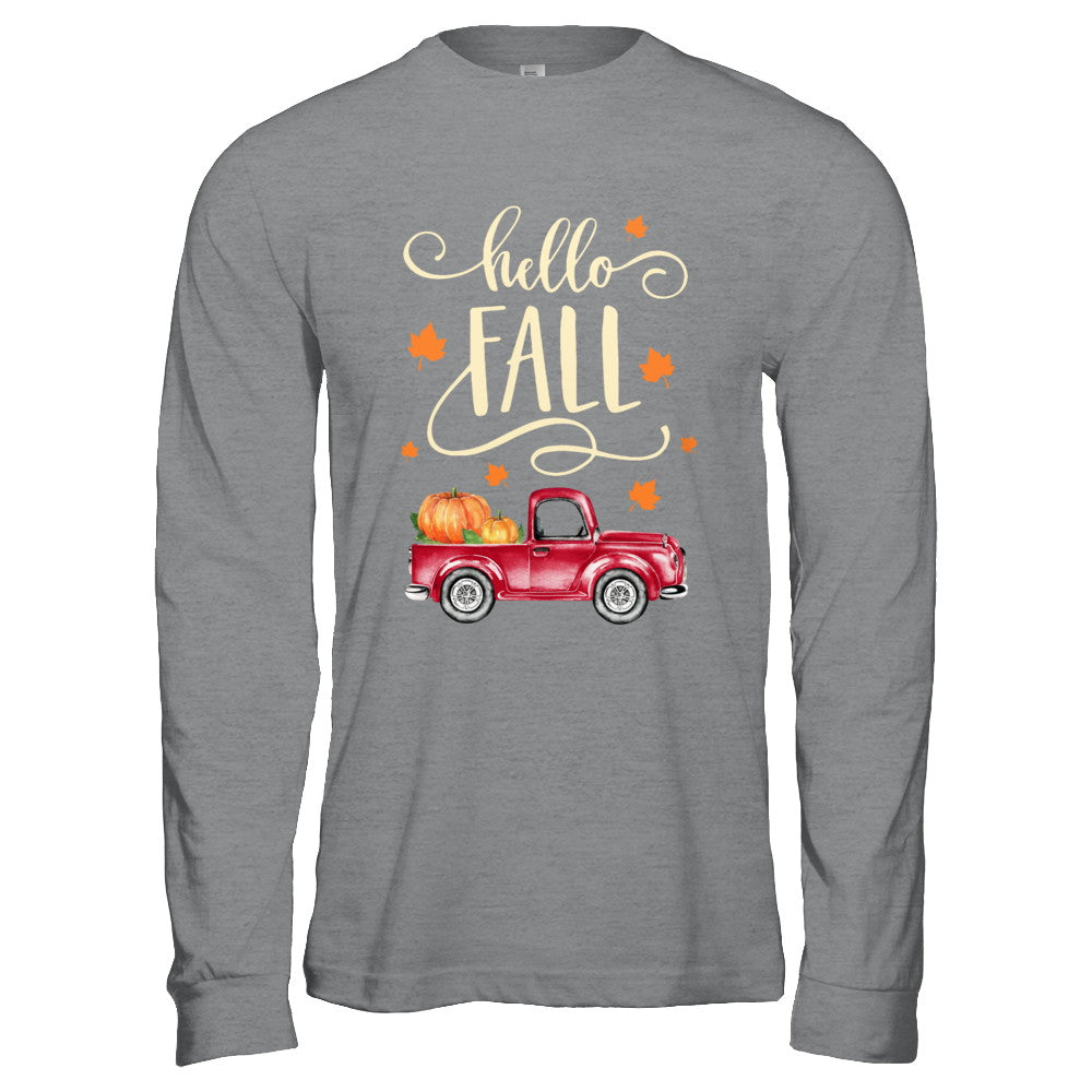 Vintage Hello Fall Pickup Pumpkin Patch Leaves T-Shirt & Hoodie | Teecentury.com