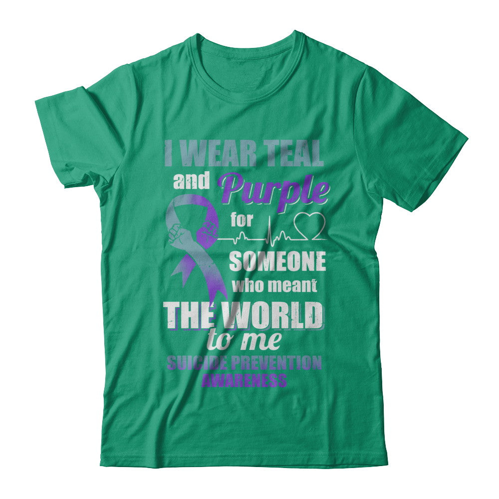 I Wear Teal And Purple For Someone Suicide Prevention Awareness T-Shirt & Hoodie | Teecentury.com