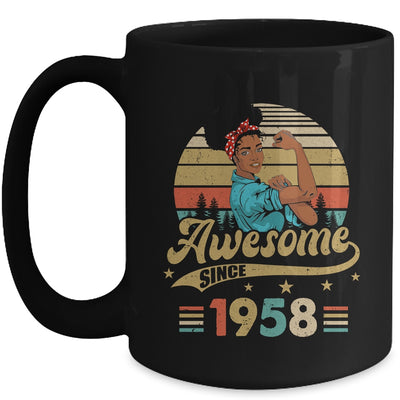 65 Year Old Awesome Since 1958 65th Birthday Black Women Mug | teecentury