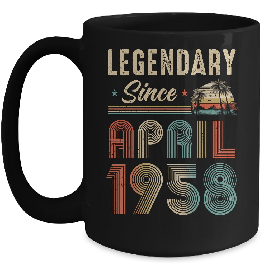 65 Years Old Legendary Since April 1958 65th Birthday Mug | teecentury