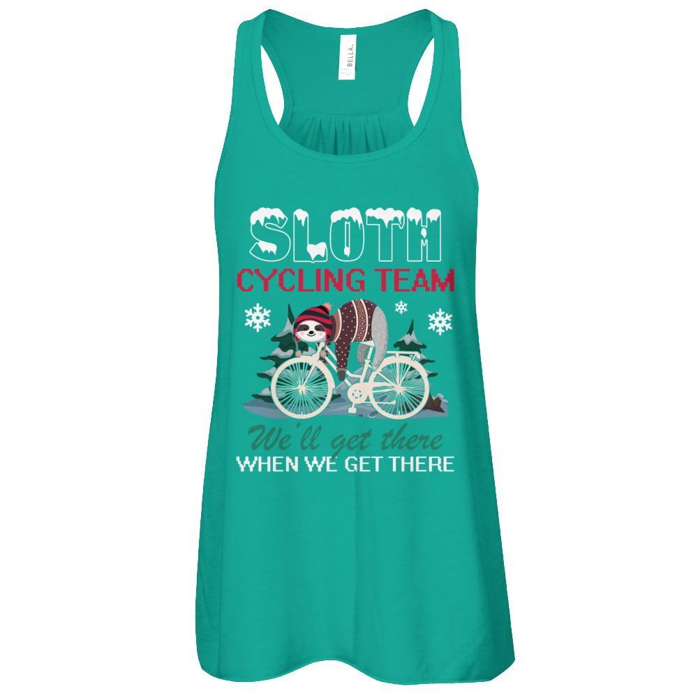 Sloth Cycling Team Lazy Sloth Sleeping On Bicycle Winter Snow T-Shirt & Tank Top | Teecentury.com