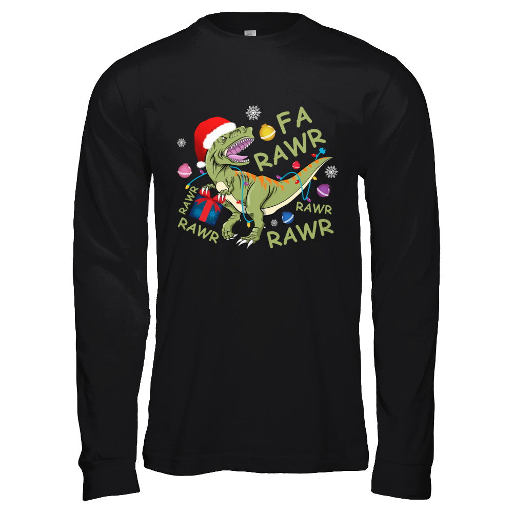 Christmas Funny Dinosaur T-Rex Claus Fa Rawr Rawr T-Shirt & Hoodie | Teecentury.com