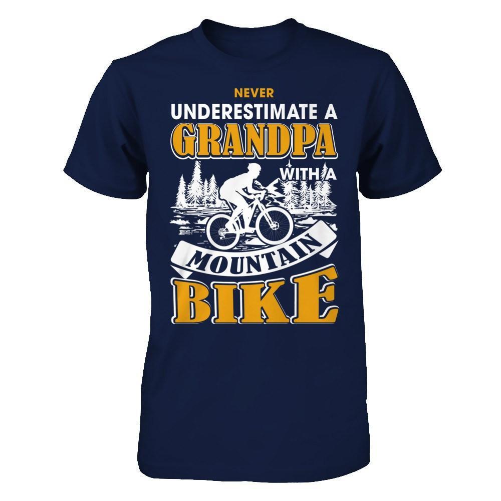 Never Underestimate A Grandpa With A Mountain Bike T-Shirt & Hoodie | Teecentury.com