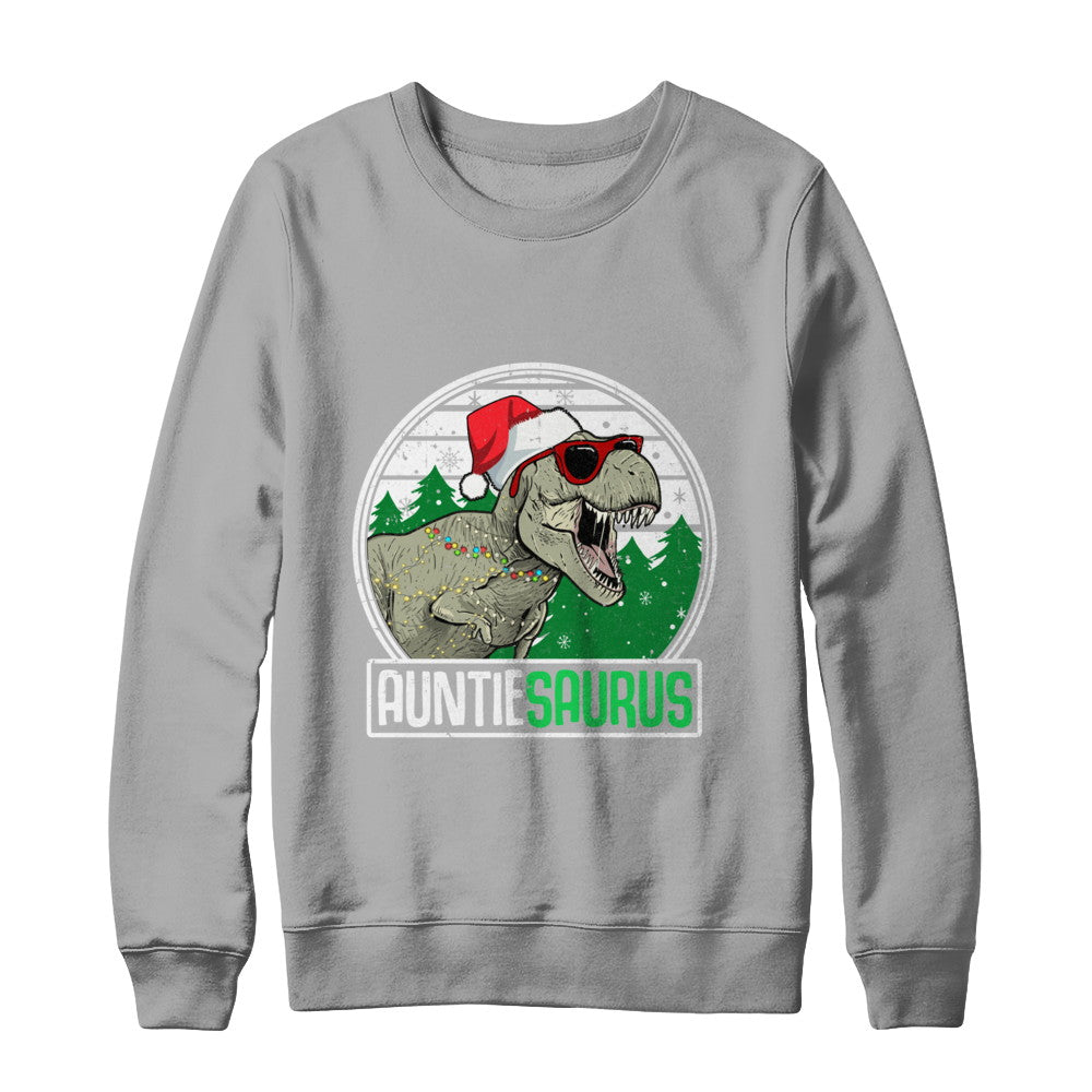 Auntiesaurus Auntie Dinosaur T-Rex Family Christmas T-Shirt & Sweatshirt | Teecentury.com