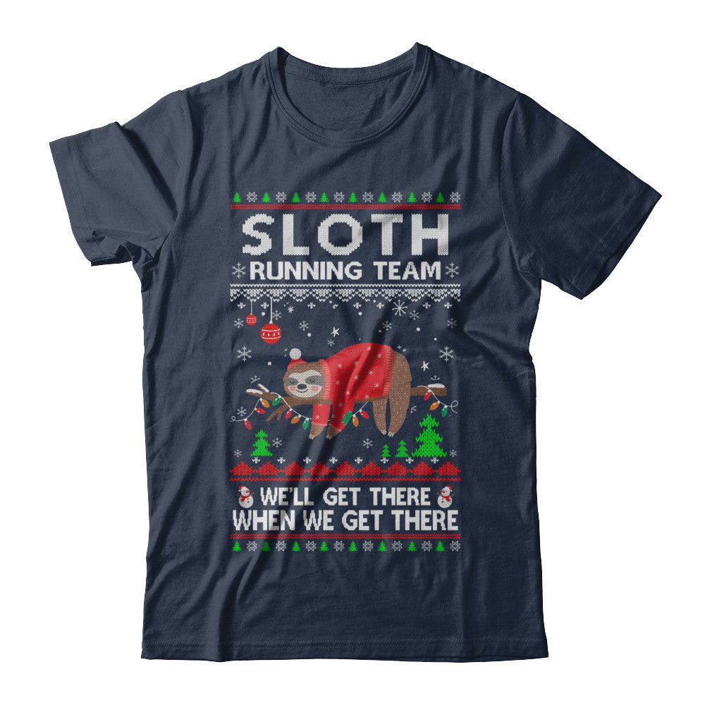 Funny Sloth Running Team Ugly Christmas Sweater Gift T-Shirt & Sweatshirt | Teecentury.com