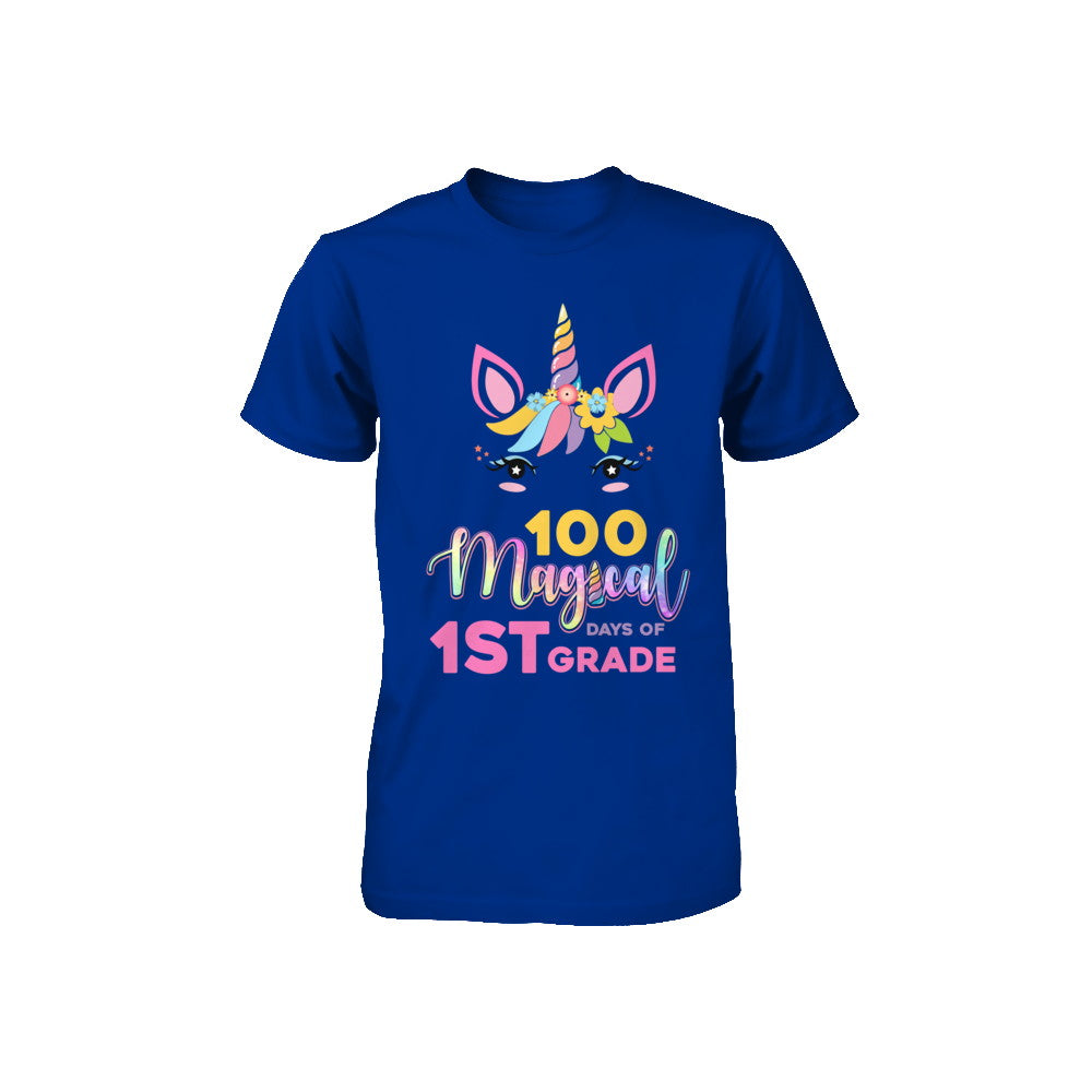 100 Magical Days Of 1St Grade School Unicorn Girl Gift Youth Youth Shirt | Teecentury.com