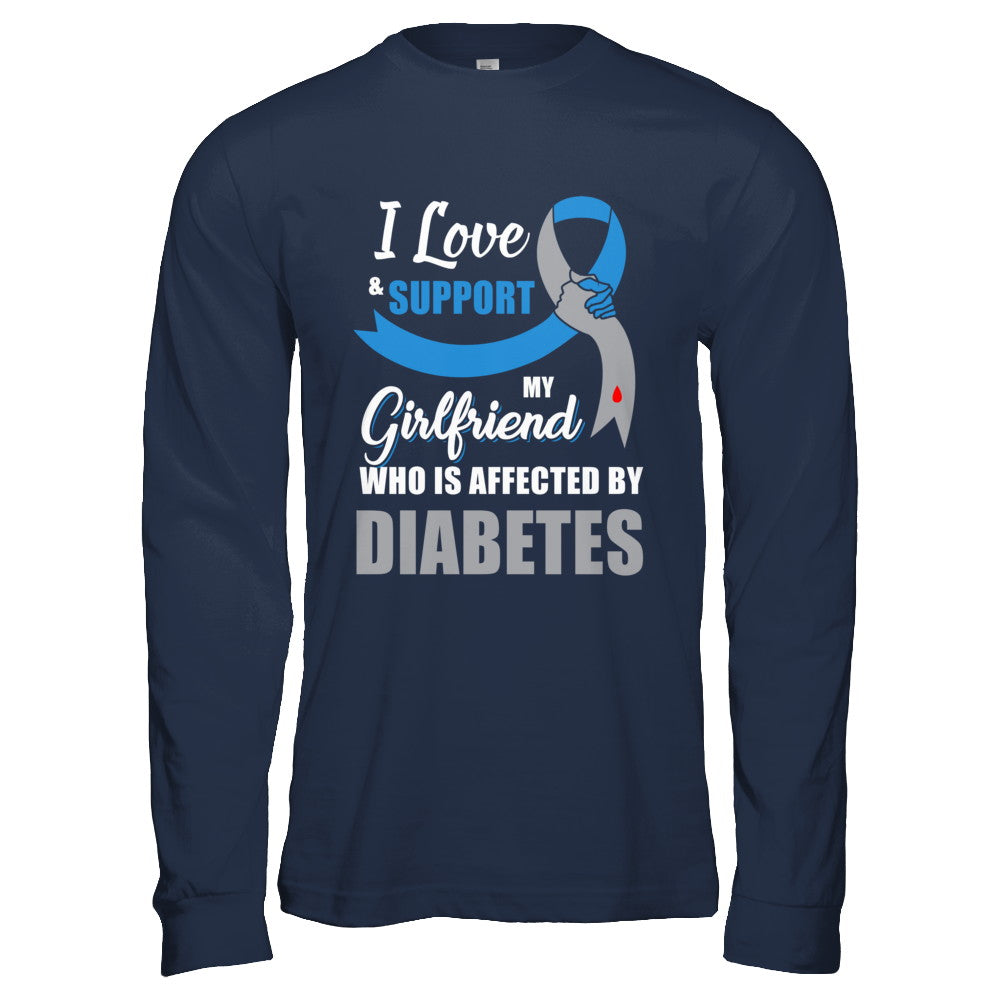 Diabetes Awareness Support Blue Grey Girlfriend Boyfriend T-Shirt & Hoodie | Teecentury.com