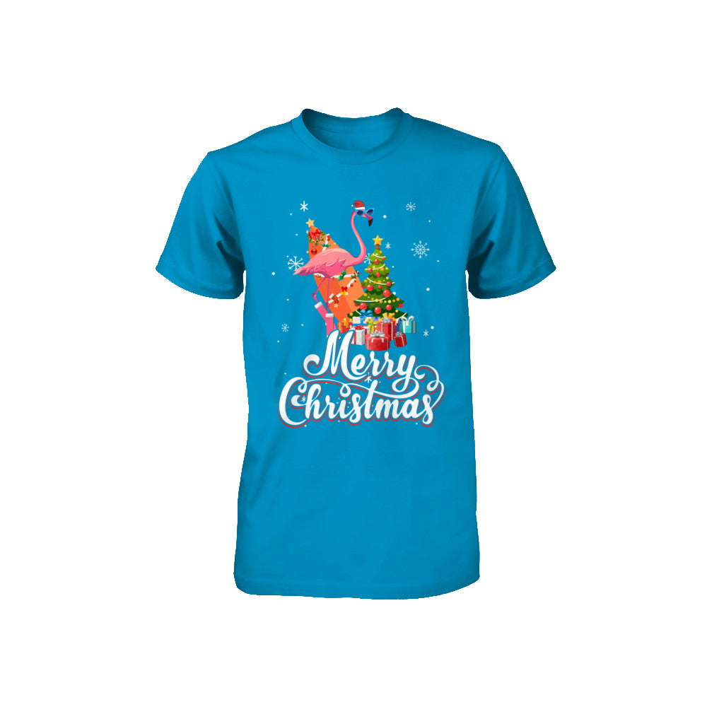 Flamingo Christmas Gift Merry Christmas Flamingo Youth Youth Shirt | Teecentury.com
