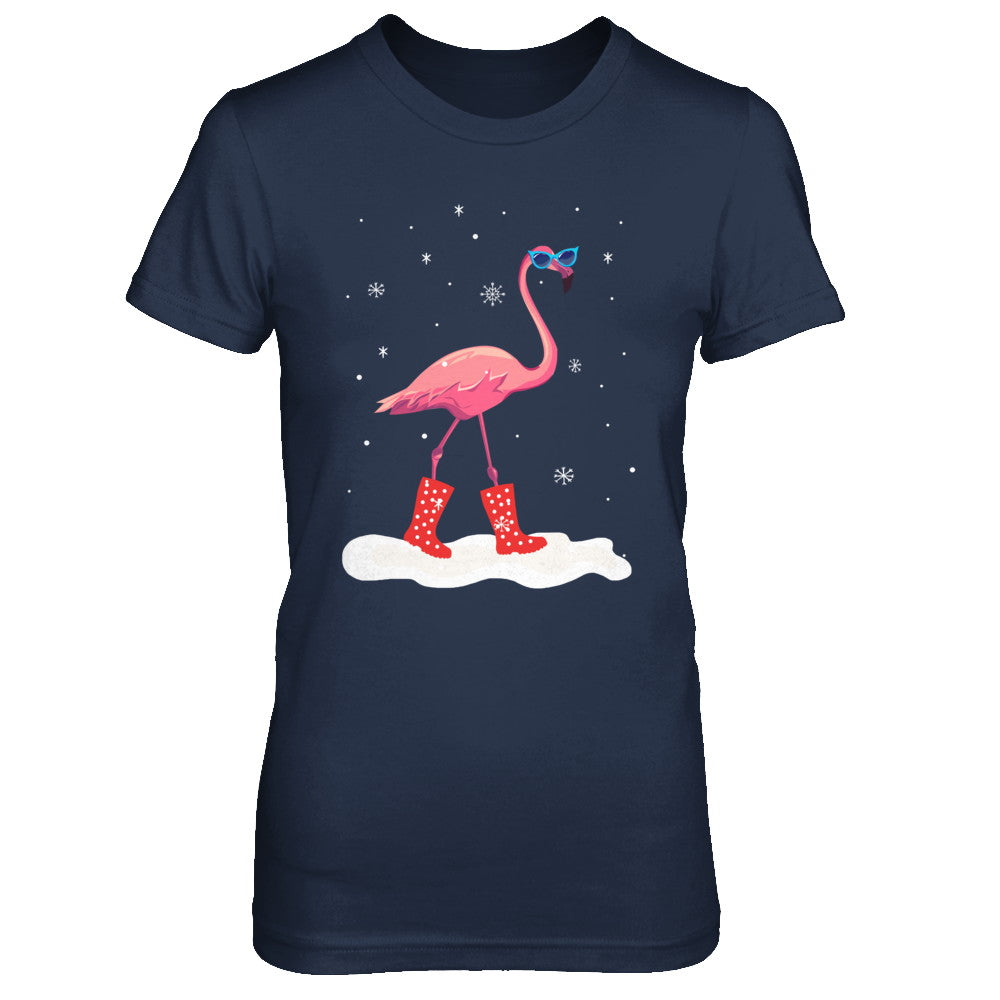 Flamingo With Rubber Boots Snow T-Shirt & Hoodie | Teecentury.com