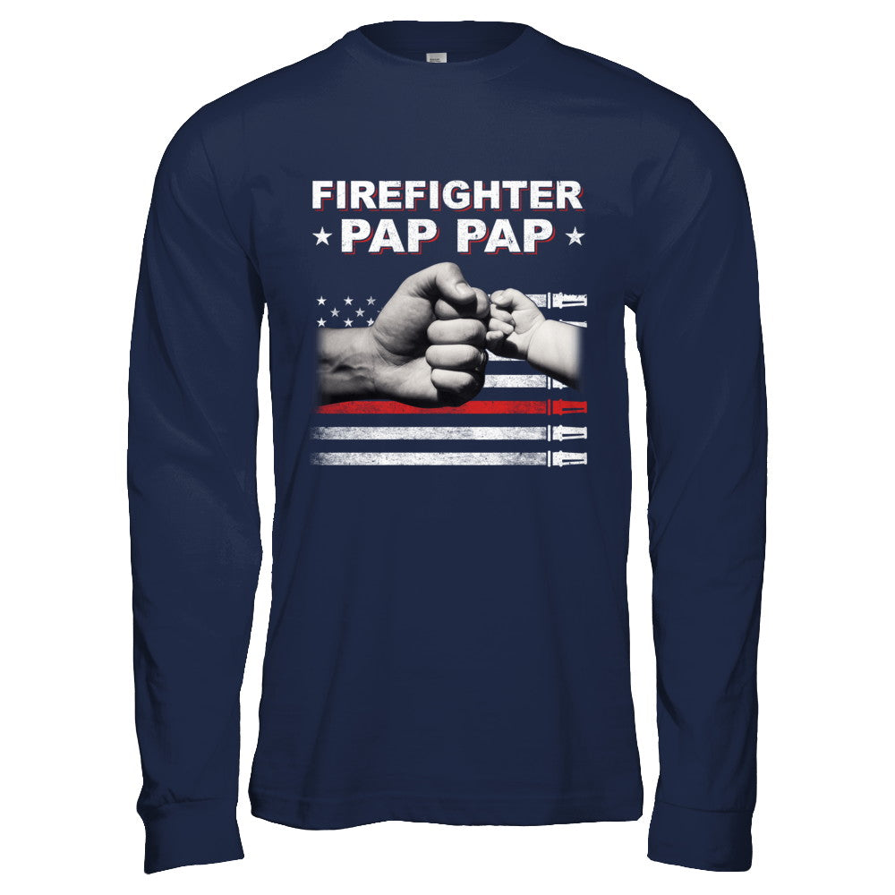 Firefighter Fireman Pap Pap American Flag Fathers Day T-Shirt & Hoodie | Teecentury.com