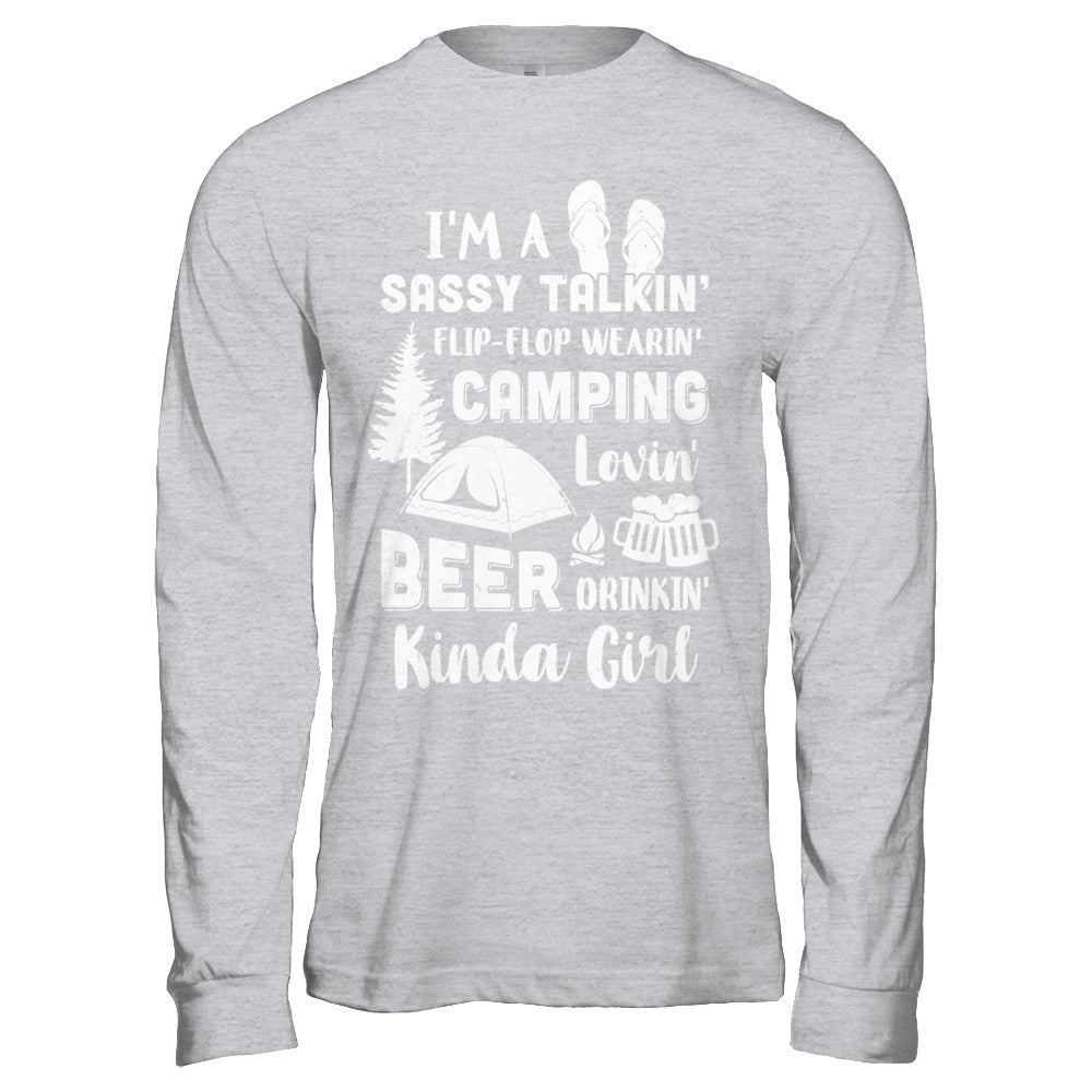 Sassy Talking Flip-Flop Camping Beer Kinda Girl T-Shirt & Hoodie | Teecentury.com
