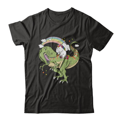 Unicorn Riding Dinosaur T Rex Unicorns Rainbow Gifts T-Shirt & Hoodie | Teecentury.com