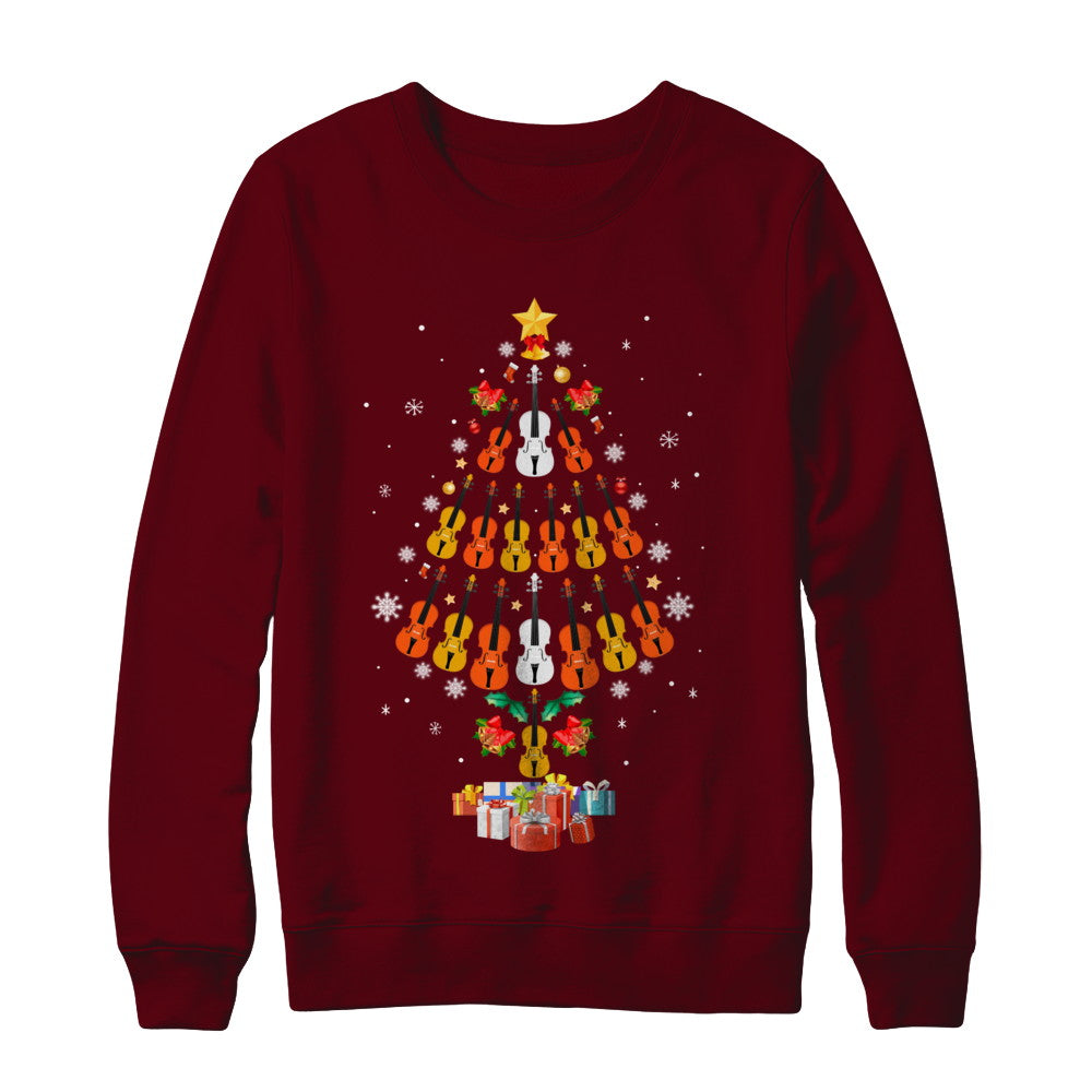 Music Violin Christmas Tree Merry Xmas Gift T-Shirt & Sweatshirt | Teecentury.com