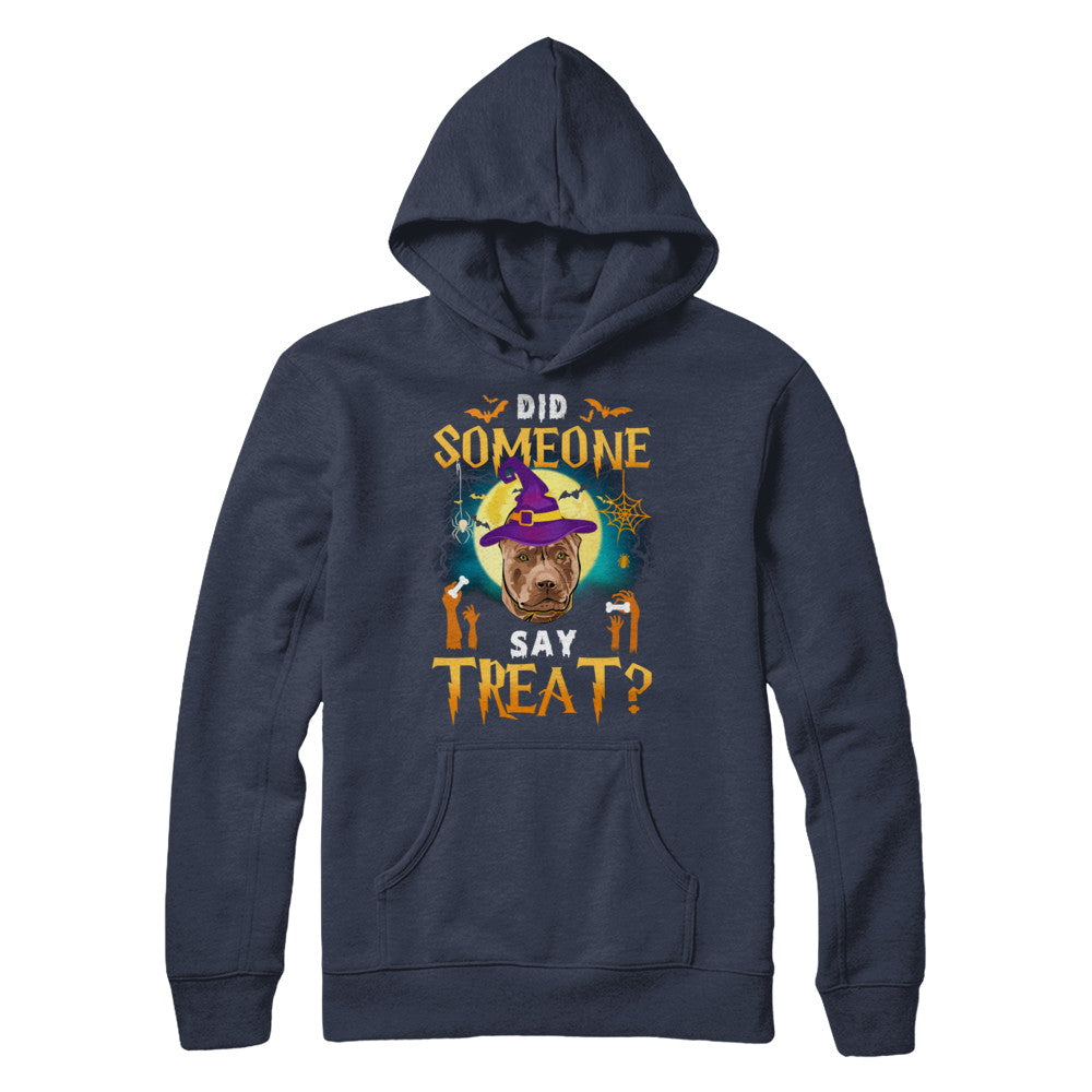 Did Someone Say Treat Pitbull Halloween Costume T-Shirt & Hoodie | Teecentury.com