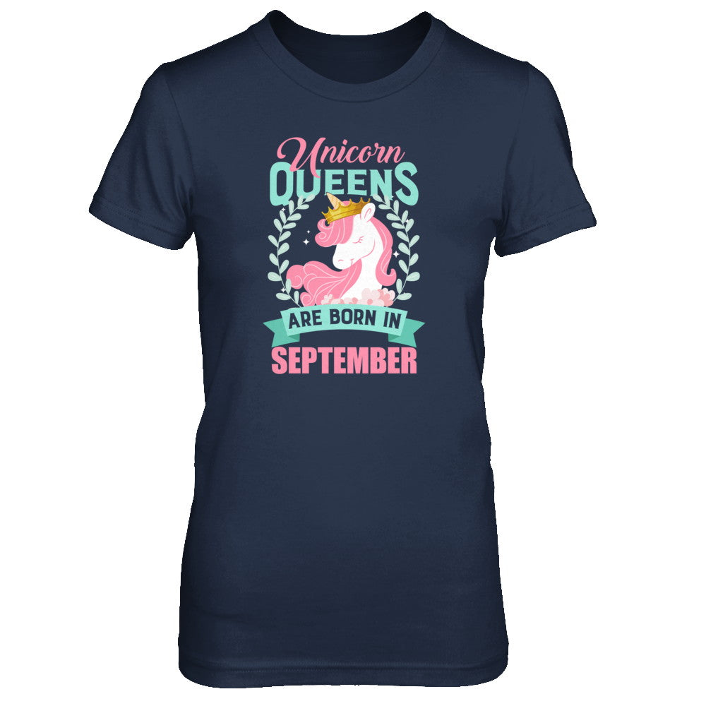 Unicorn Queens Are Born In September Birthday Gift T-Shirt & Tank Top | Teecentury.com