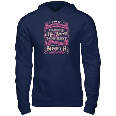 I Am A December Woman I Was Born With My Heart On My Sleeve T-Shirt & Tank Top | Teecentury.com