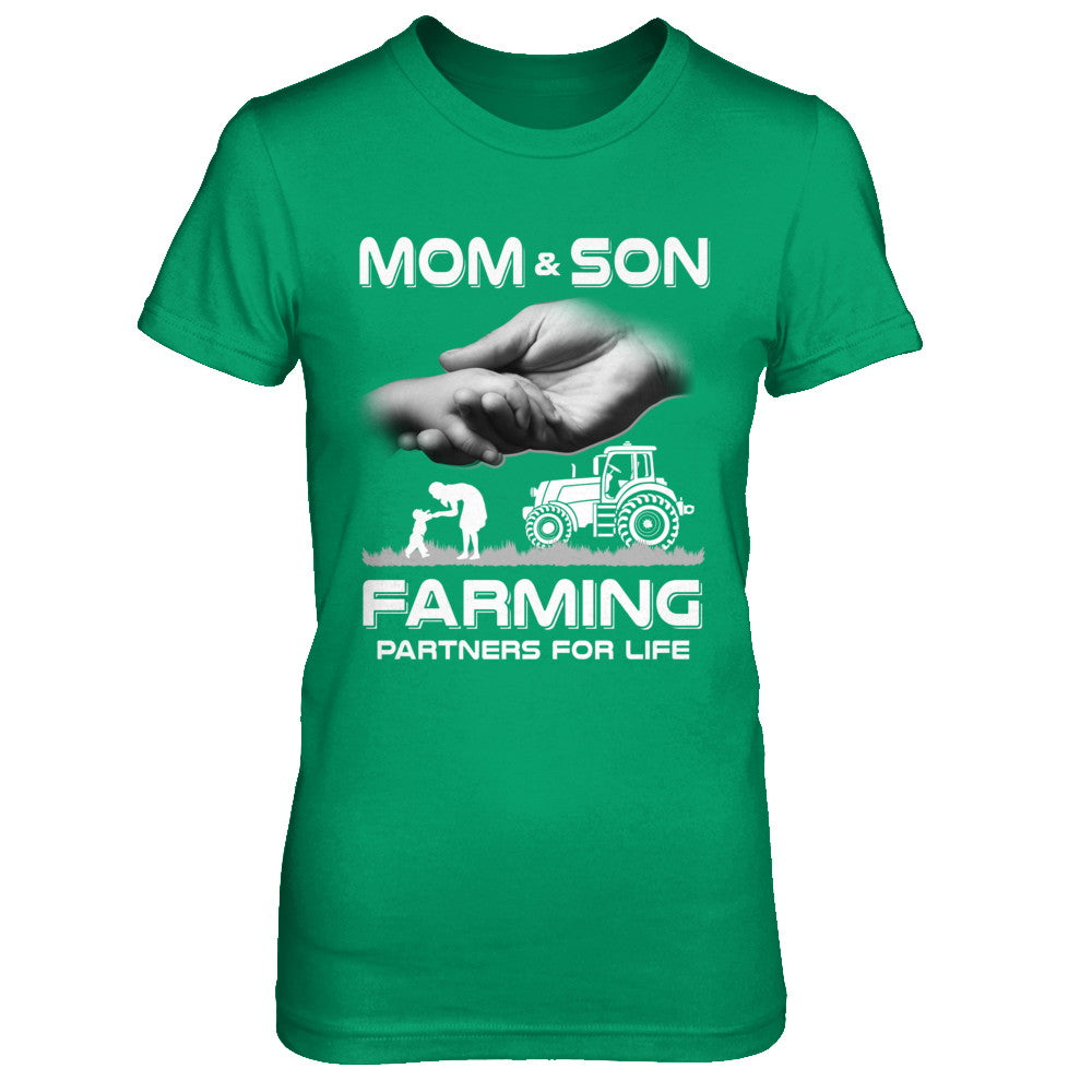 Farmer Mom And Son Farming Partners For Life Mothers Day T-Shirt & Hoodie | Teecentury.com