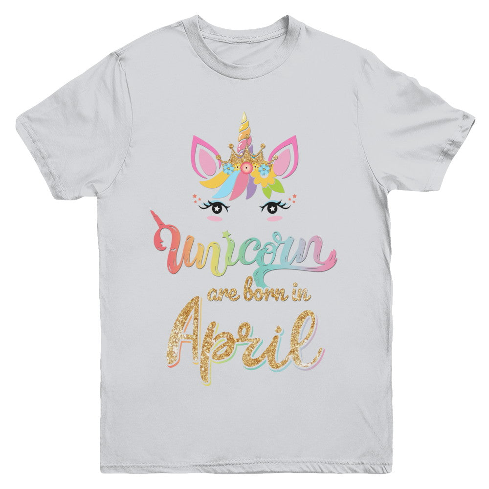 Cute Unicorns Are Born In April Birthday Gift Youth Youth Shirt | Teecentury.com