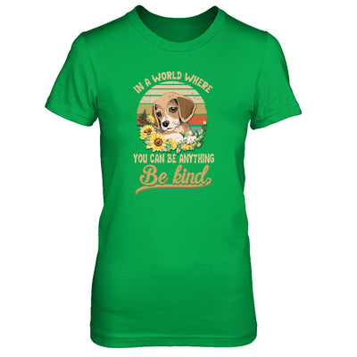In A World Where You Can Be Anything Be Kind Beagle Sunflow T-Shirt & Tank Top | Teecentury.com