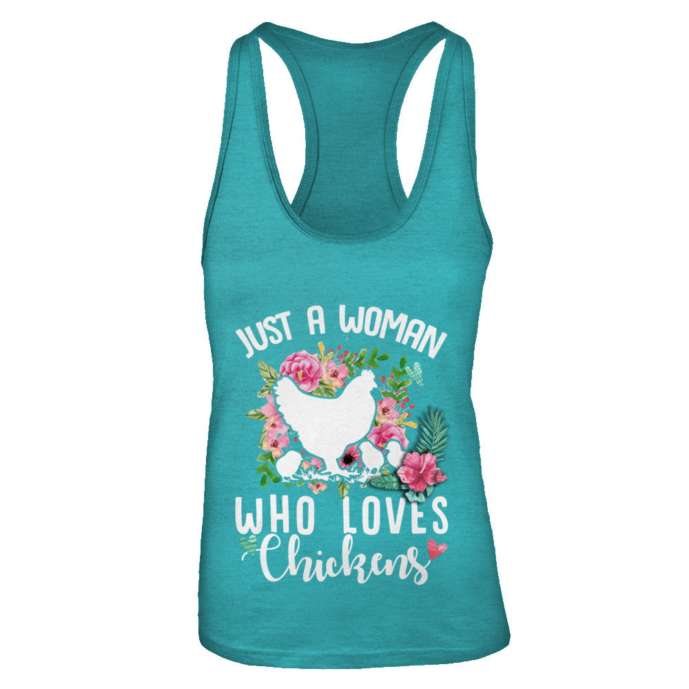 Just A Woman Who Loves Chickens T-Shirt & Tank Top | Teecentury.com