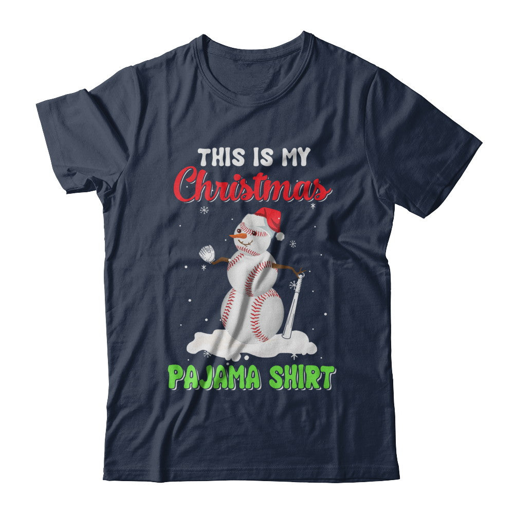 This Is My Christmas Pajama Xmas Snowman Baseball T-Shirt & Sweatshirt | Teecentury.com