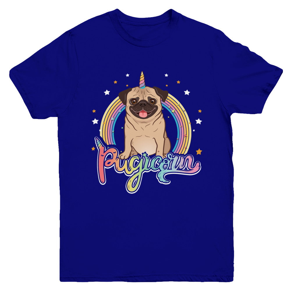 Rainbow Pugicorn Pug Unicorn For Kids Youth Youth Shirt | Teecentury.com