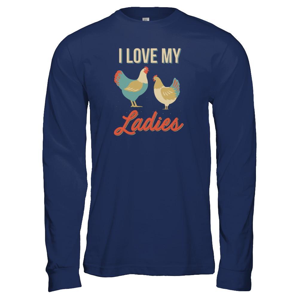 Vintage Retro I Love My Ladies Funny Chicken Farmer T-Shirt & Tank Top | Teecentury.com