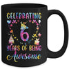 6 Years Of Being Awesome 6 Years Old 6th Birthday Tie Dye Mug | teecentury