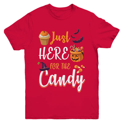 Just Here For The Candy Funny Halloween Kids Boy Girl Youth Youth Shirt | Teecentury.com