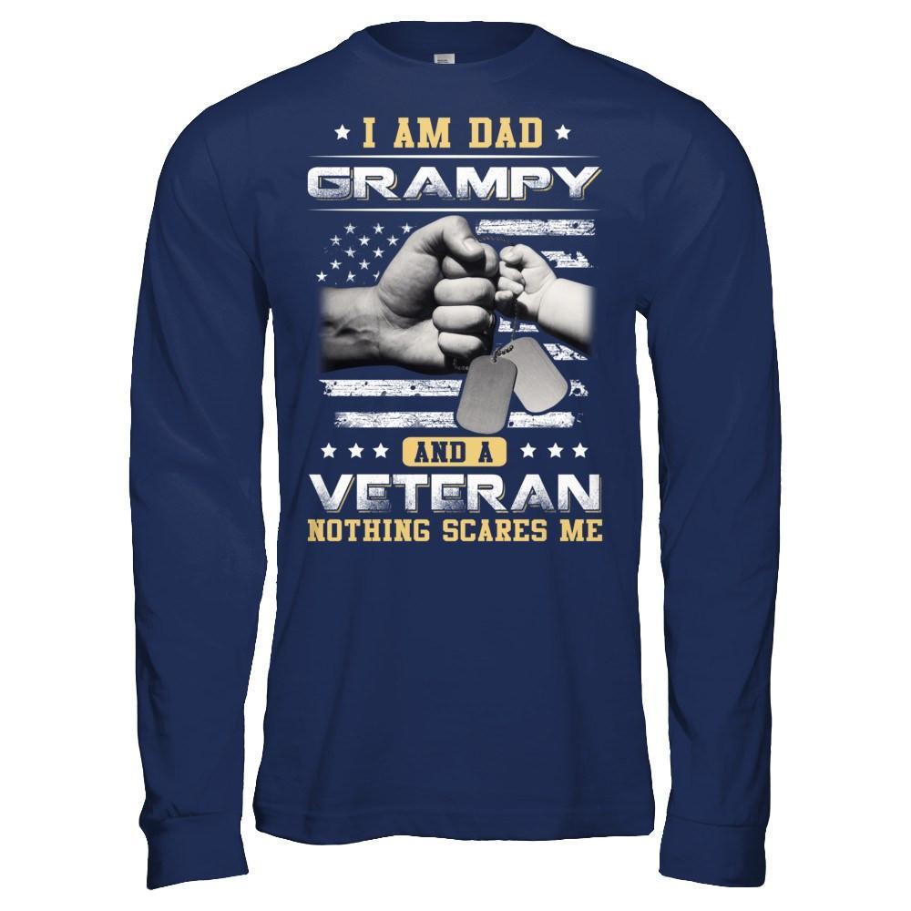 I'm A Dad Grampy And A Veteran Nothing Scares Me T-Shirt & Hoodie | Teecentury.com