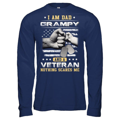 I'm A Dad Grampy And A Veteran Nothing Scares Me T-Shirt & Hoodie | Teecentury.com