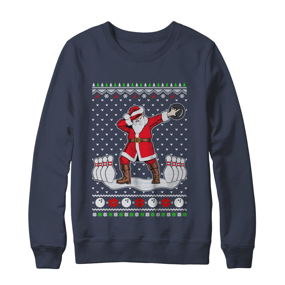 Dabbing Santa Claus Bowling Ugly Christmas Sweater T-Shirt & Sweatshirt | Teecentury.com