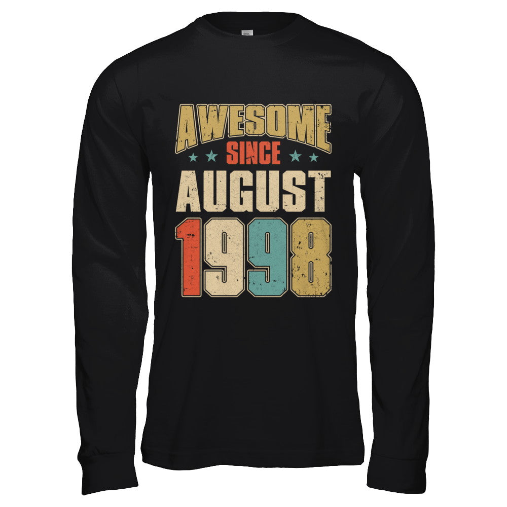 Vintage Retro Awesome Since August 1998 24th Birthday T-Shirt & Hoodie | Teecentury.com