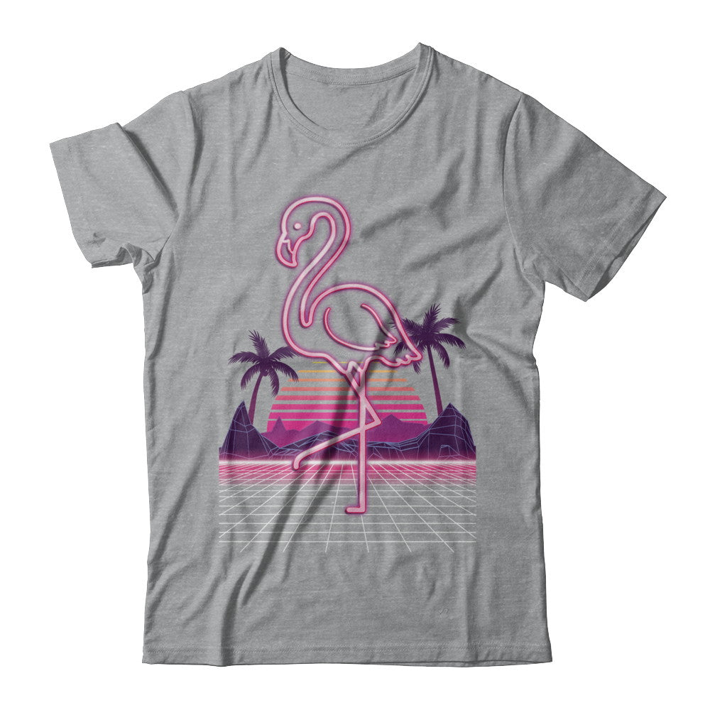 80s Retro Neon Sign Pink Flamingo Bird T-Shirt & Hoodie | Teecentury.com