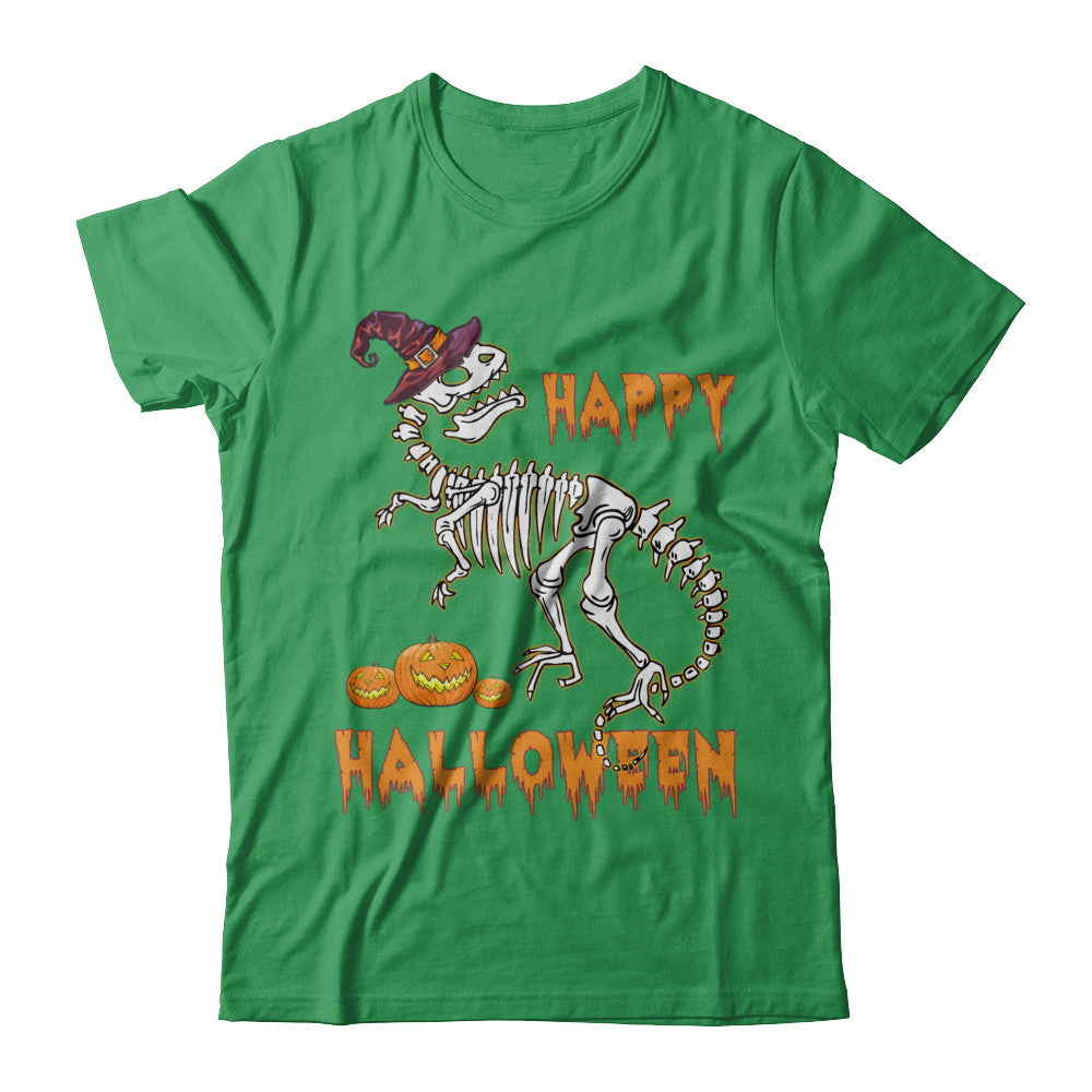 Funny Happy Halloween T-Rex Skeleton Dinosaur T-Shirt & Sweatshirt | Teecentury.com