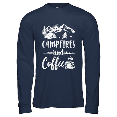 Coffee And Campfires Funny Camping Gifts T-Shirt & Hoodie | Teecentury.com