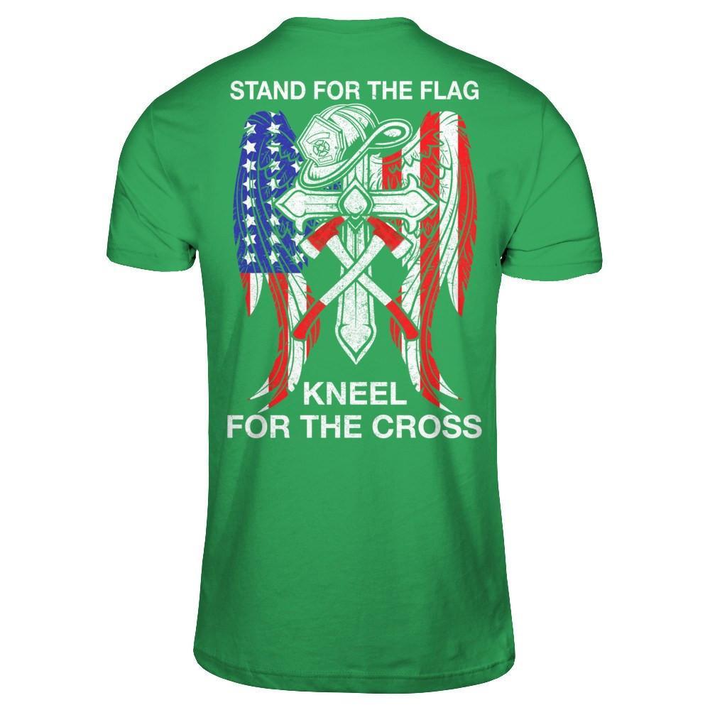 Firefighter Stand For The Flag Kneel For The Cross T-Shirt & Hoodie | Teecentury.com